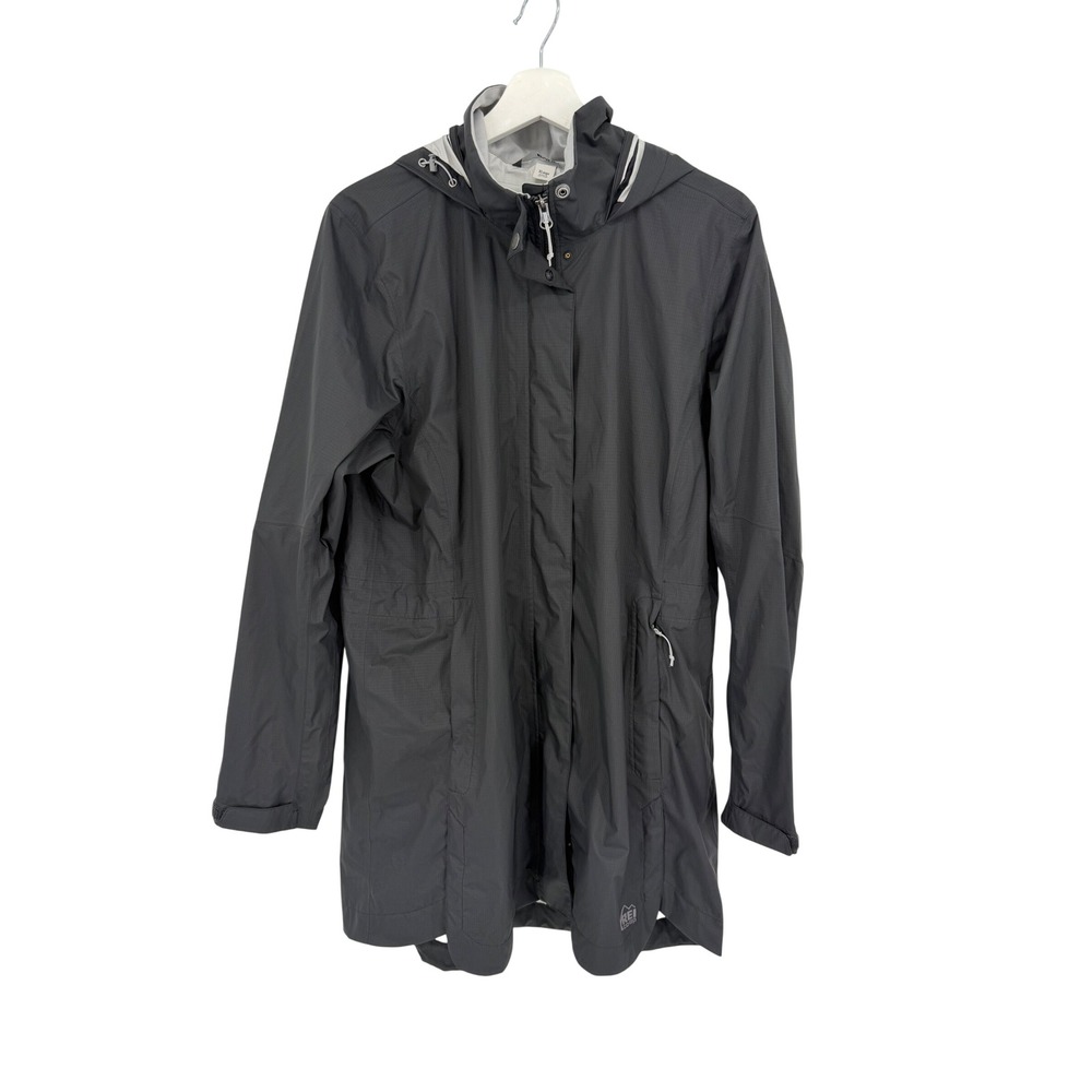 REI Co-op Women's Rain Jacket XL Black Hooded Waterproof Shell